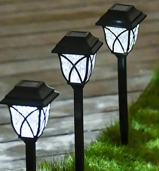 Pack 6 Faroles Solares LED de Estaca 6000K para Jardín y Sendero