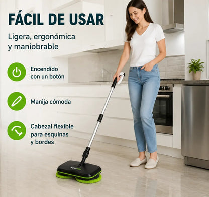 Mopa Eléctrica Giratoria Supermaid Limpia Y Pule Pisos