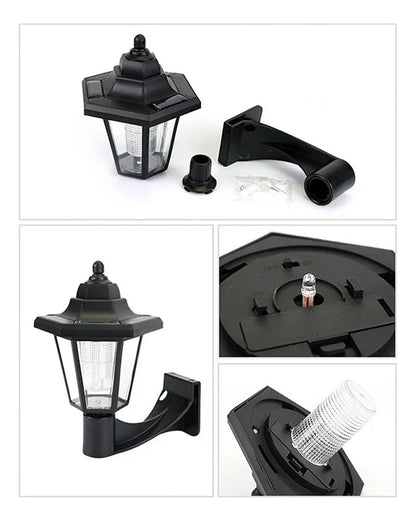 Pack 2 Faroles Solares LED de Pared 6000K para Jardín