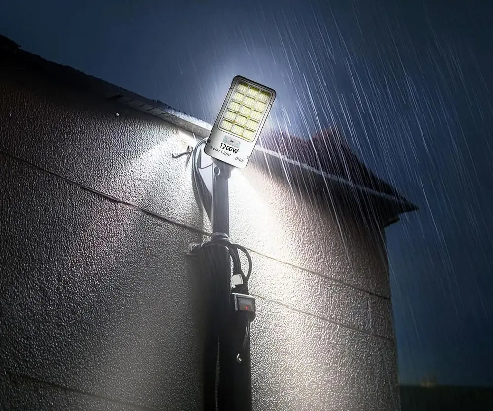 Foco Solar LED 1200W con Control Remoto y Sensor de Movimiento | Iluminación Exterior IP65