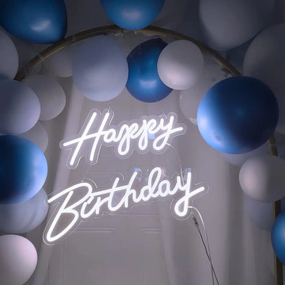 Letrero Neón LED Happy Birthday Luz para Fiesta 220V