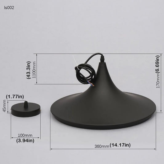 Lámpara de techo colgante negra estilo industrial con diseño moderno
