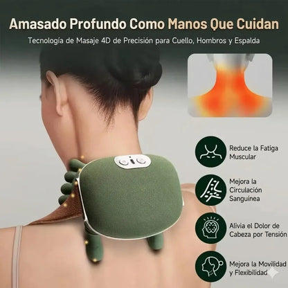 Masajeador Cuello Hombros Calor Terapéutico Portátil