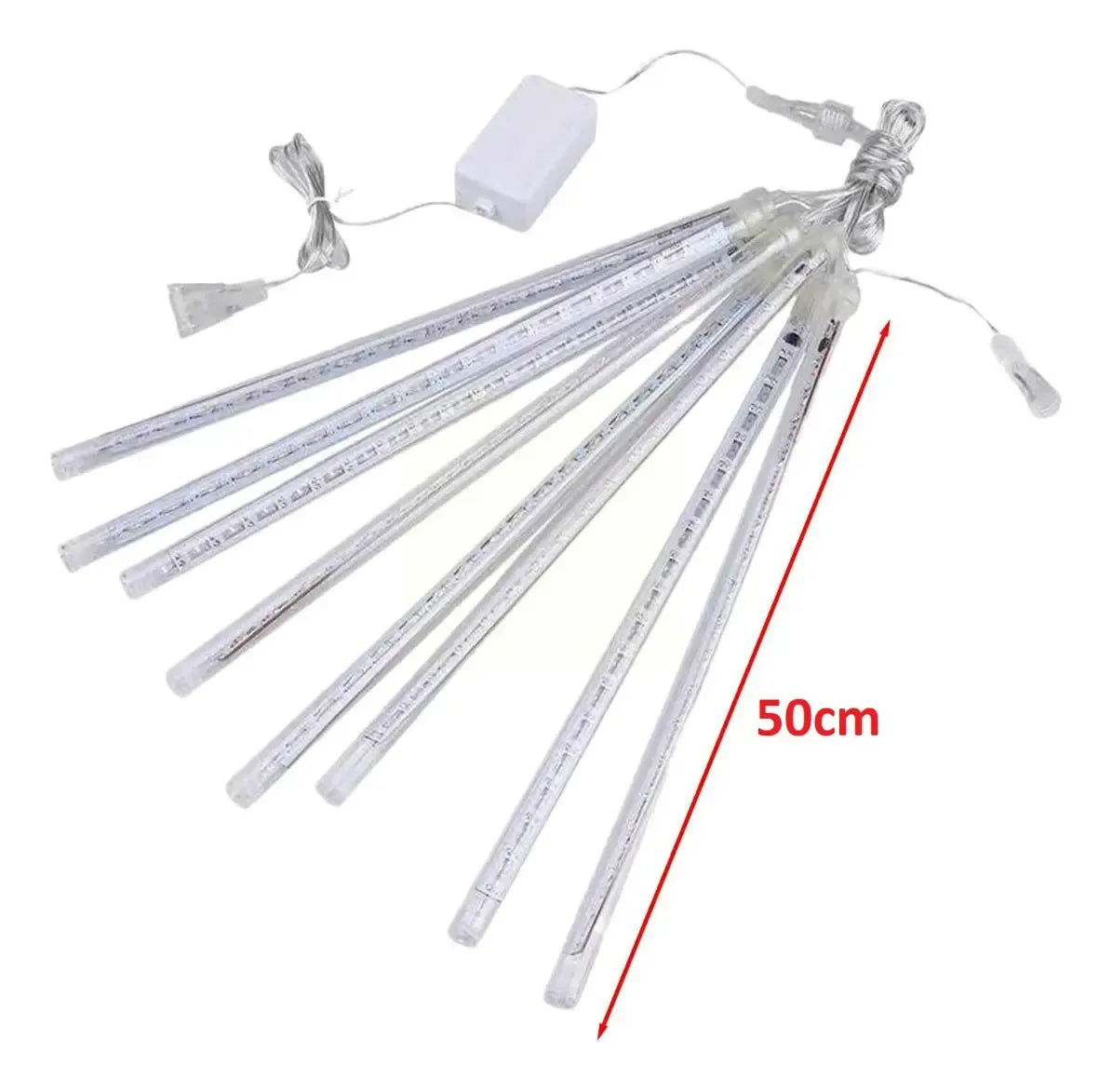 Set de 8 tubos LED transparentes de 50 cm para decoración exterior