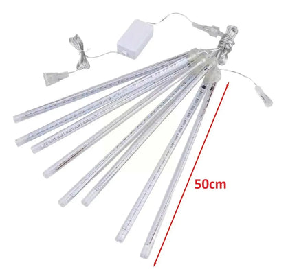 Set de 8 tubos LED transparentes de 50 cm para decoración exterior