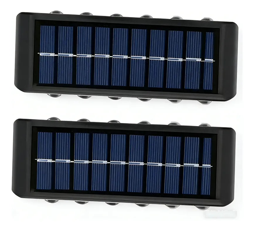 Pack 2 Focos Solares Led 12 Leds Doble Luz Exterior Muro