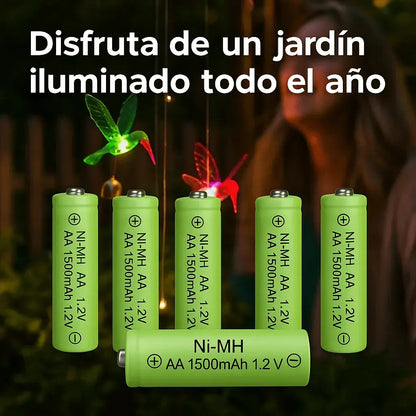 Pack 6 Pilas Aa Recargables Solares 1.2v 1500mah