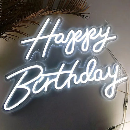 Letrero Neón LED Happy Birthday Luz para Fiesta 220V
