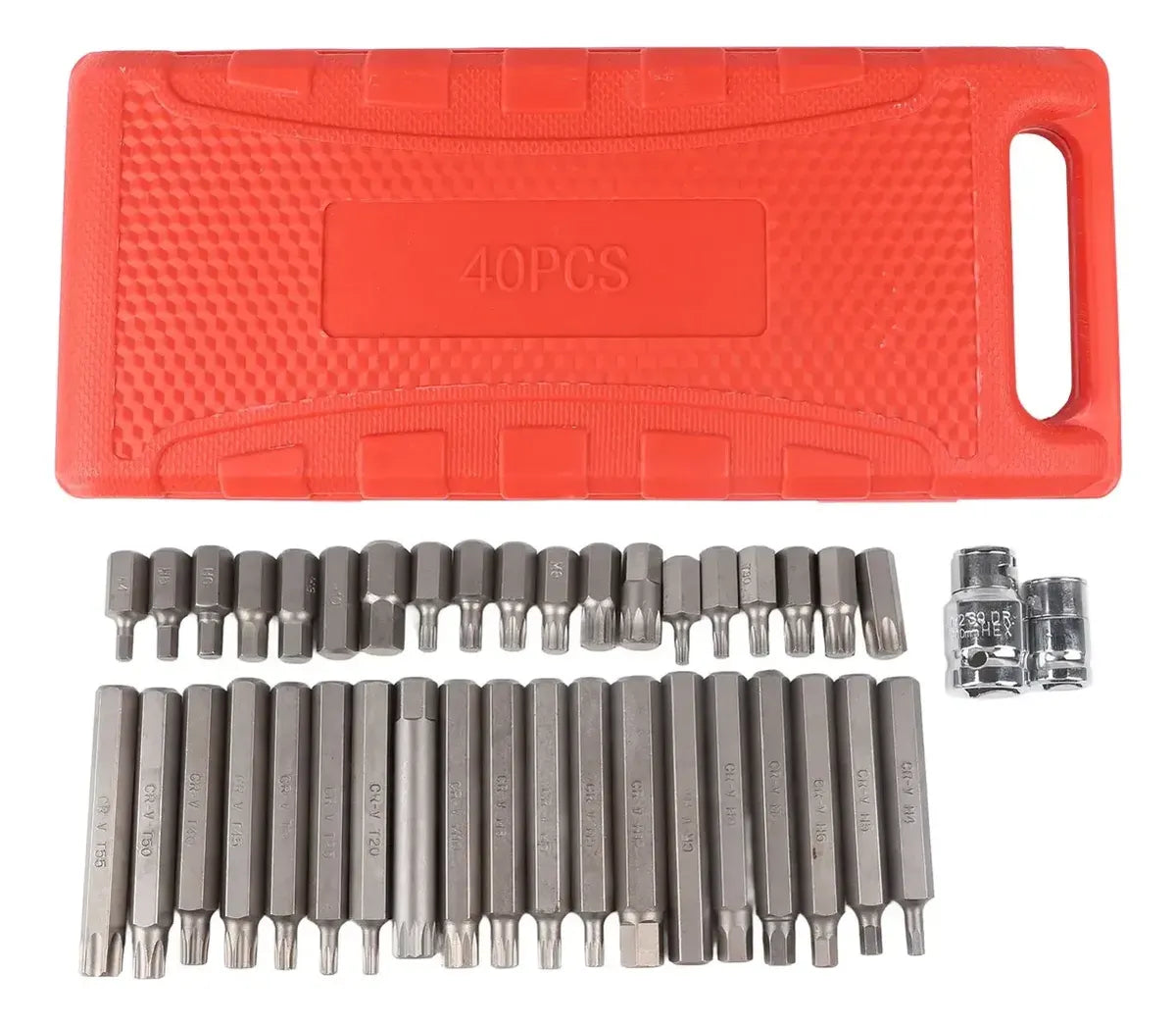 Set de herramientas mecánicas con estuche rojo