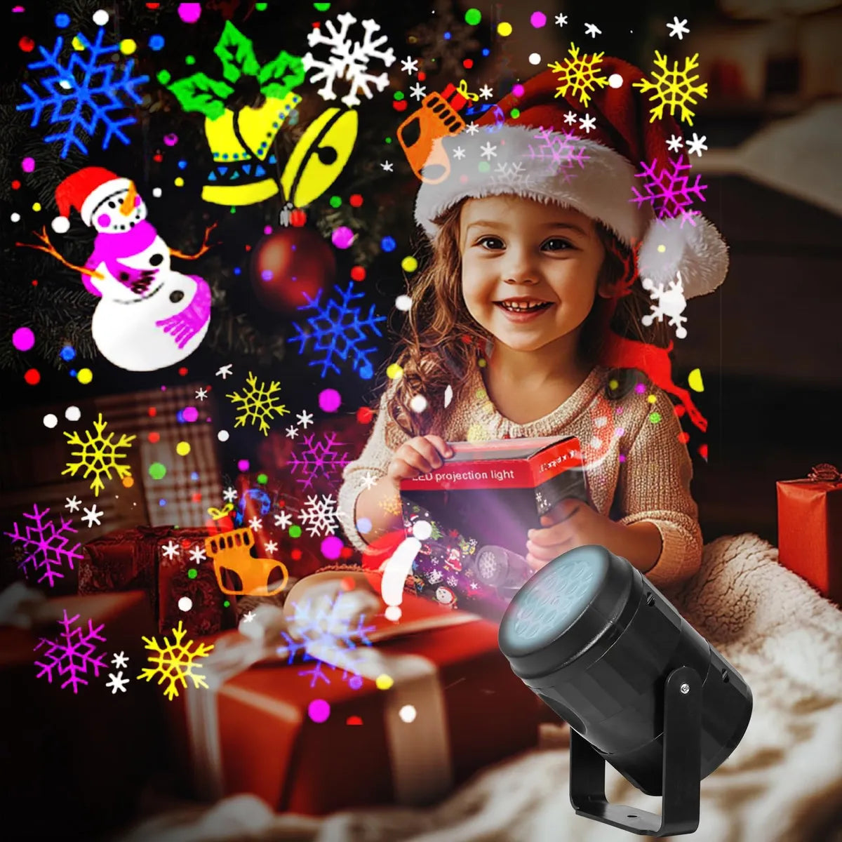 Proyector LED Navidad con 16 Figuras para Decoración