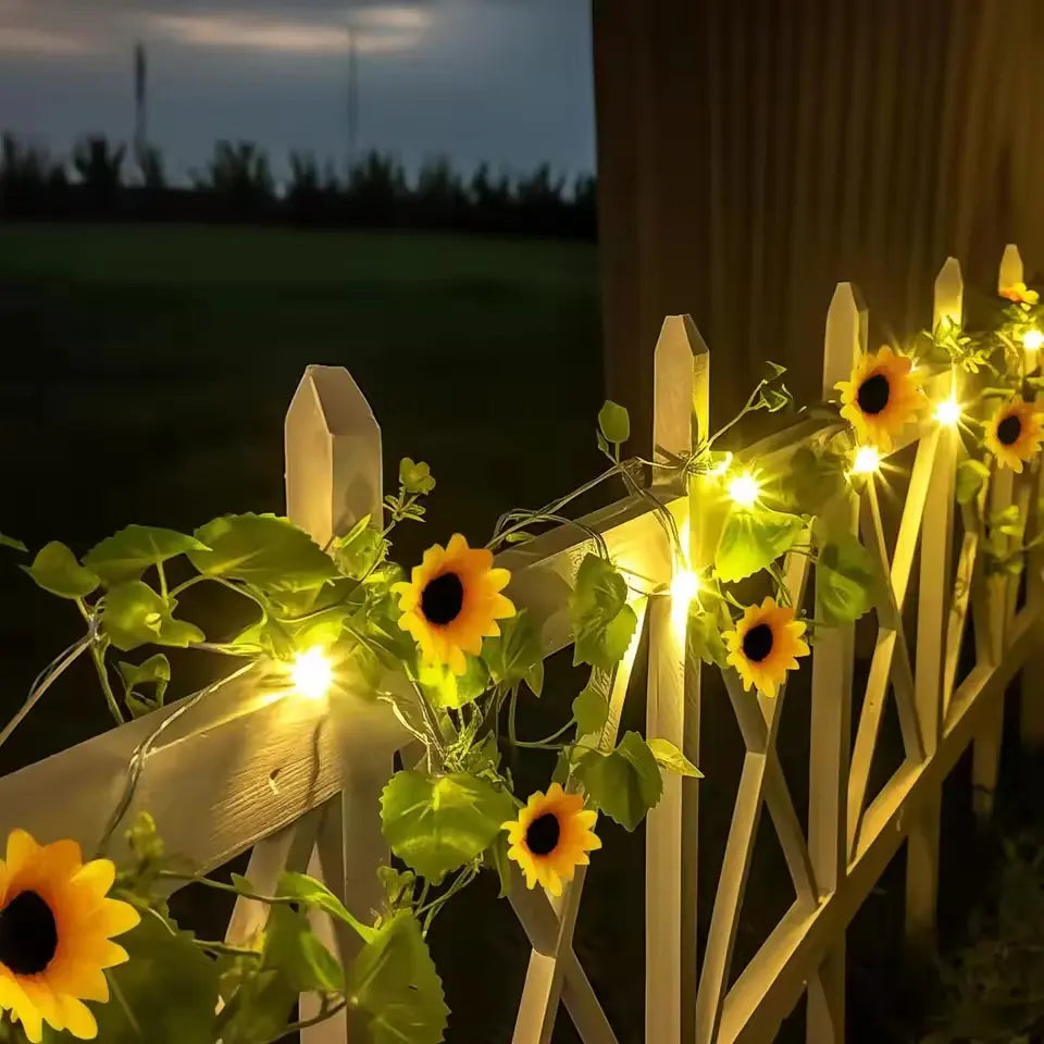 Guirnalda Solar 5m Girasol Con Luces Led Decorativas