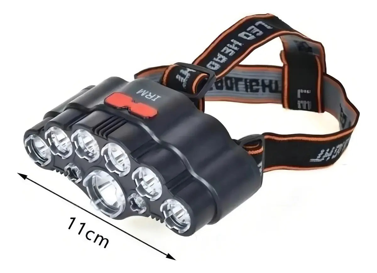 Linterna Cabeza 8 Led Recargable Con Baterías Incluidas