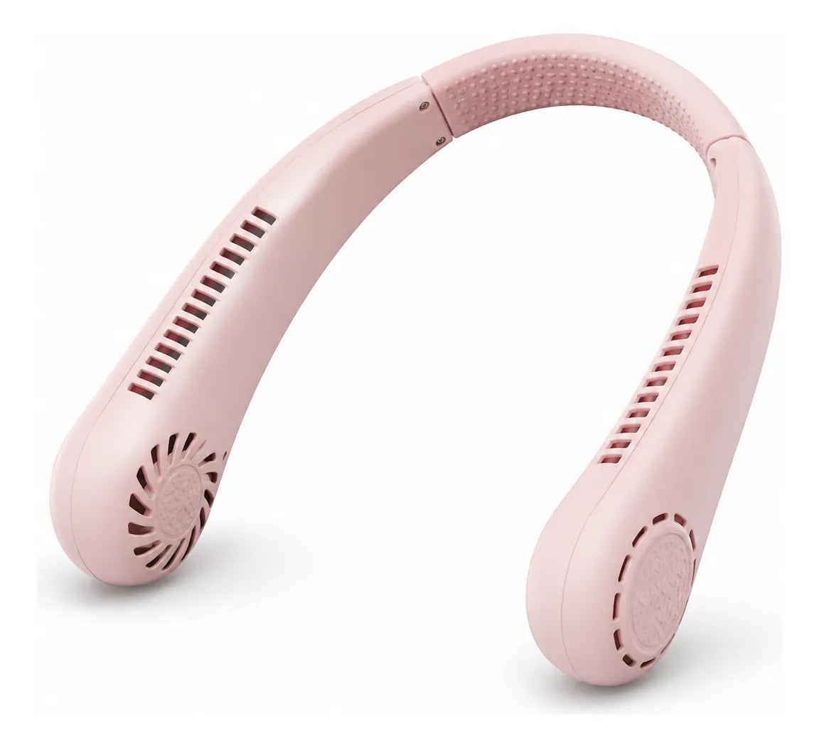 Ventilador portátil de cuello sin aspas en color rosa