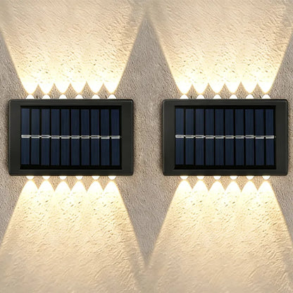 Pack 2 Focos Solares Led 12 Leds Doble Luz Exterior Muro