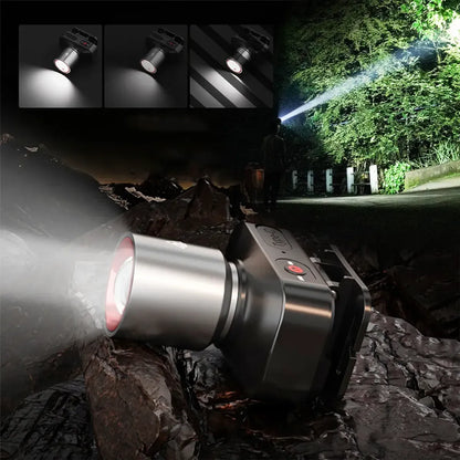 Linterna frontal LED manos libres para senderismo, camping, pesca y reparación