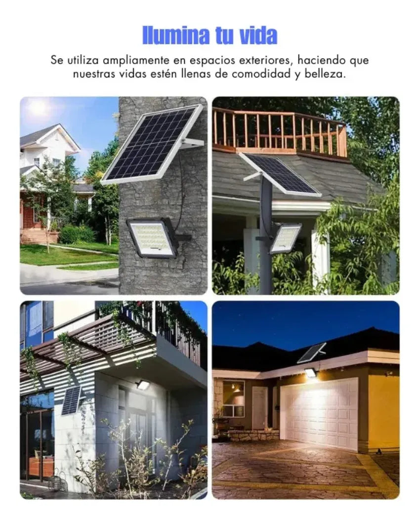2000w Ip66 Jortan Foco Proyector Solar Exterior Luz Frio con Control