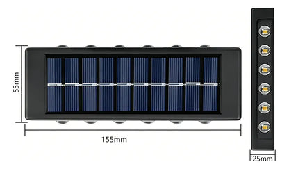 Pack 2 Focos Solares Led 12 Leds Doble Luz Exterior Muro