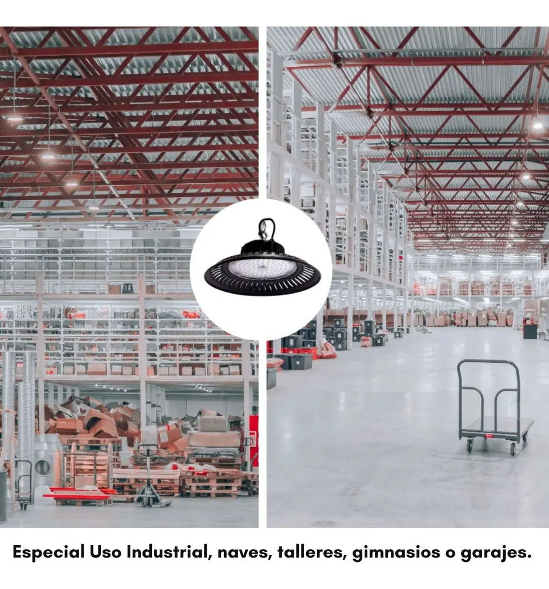 Campana LED UFO para iluminación de bodega, galpón y taller