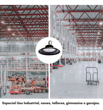 Campana LED UFO para iluminación de bodega, galpón y taller