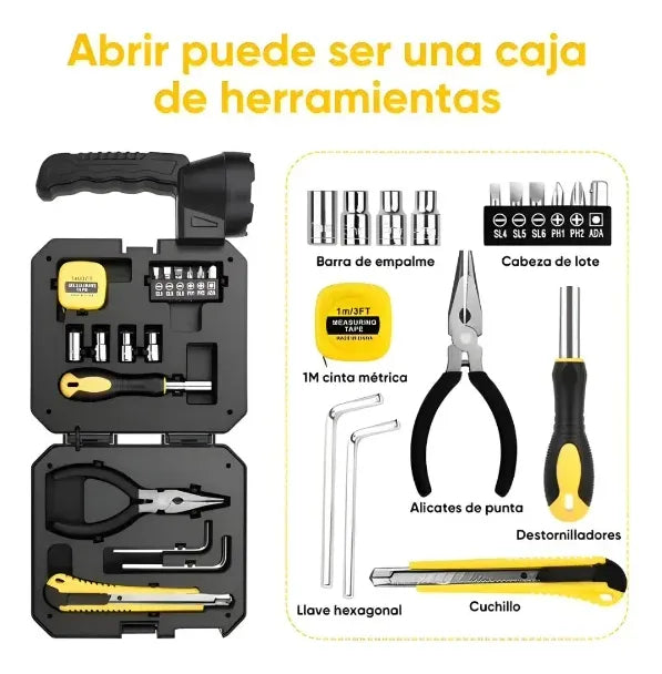 Linterna Solar Recargable 1000 lm con Kit de Herramientas USB