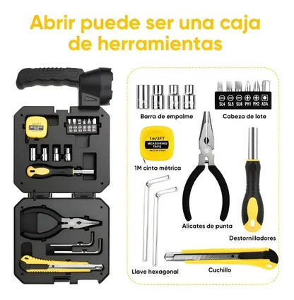 Linterna Solar Recargable 1000 lm con Kit de Herramientas USB