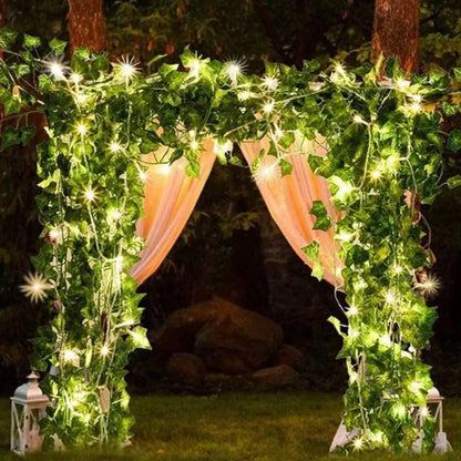 Guirnalda Enredadera Artificial Con Luces Solares Led