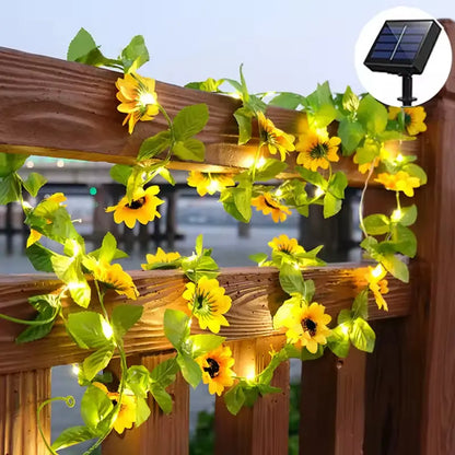 Guirnalda Solar 5m Girasol Con Luces Led Decorativas