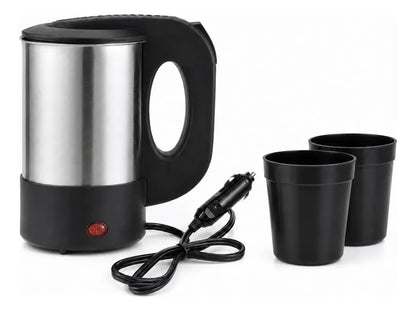 Hervidor Eléctrico Portátil 12 V para Auto 500 ml con 2 Tazas