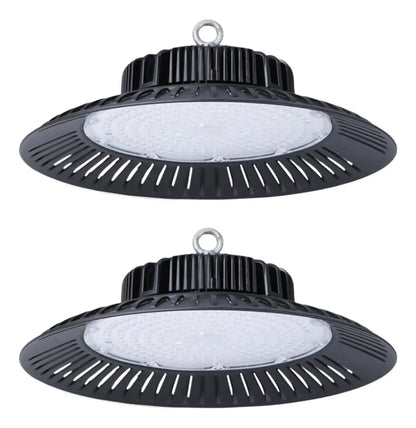 Pack de 2 campanas LED UFO 200W para galpón, bodega o taller