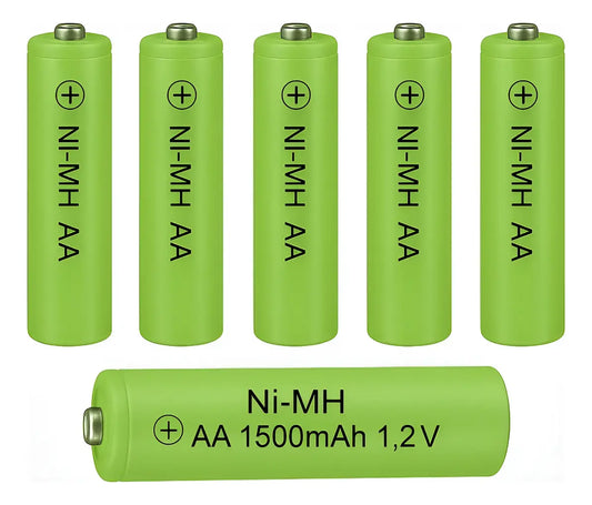 Pack 6 Pilas Aa Recargables Solares 1.2v 1500mah