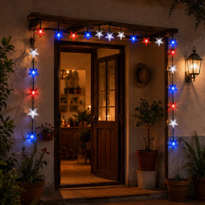 Luces decorativas patrióticas para balcón y ventana