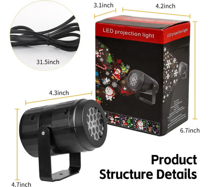 Proyector LED Navidad con 16 Figuras para Decoración