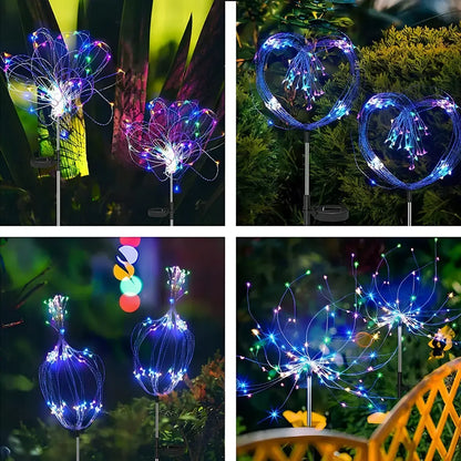 Pack 6 Luces Solares LED Fuego Artificial para Jardín y Navidad