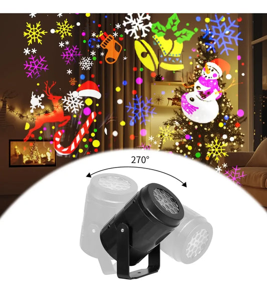 Proyector LED Navidad con 16 Figuras para Decoración