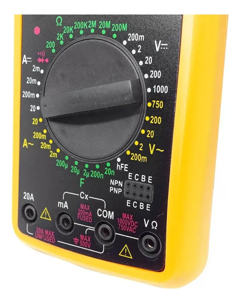 Multímetro Digital DT-9205A con Pantalla LCD y Cables