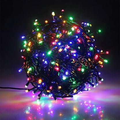 Pack de 2 guirnaldas solares LED multicolor de 12 m para Navidad