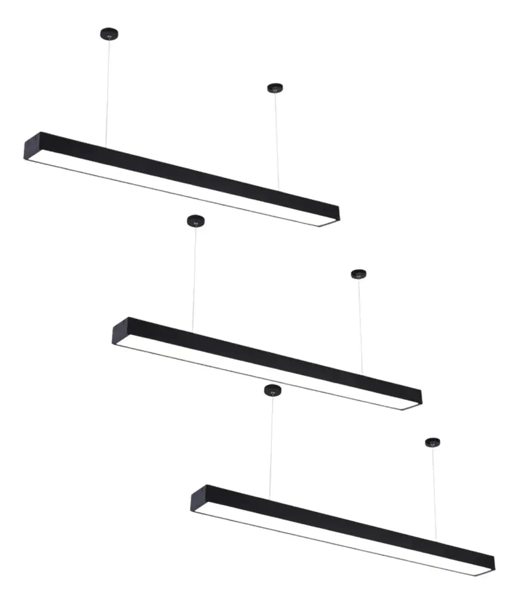 Pack 3 Lámparas Led 30w Colgantes 1.2m Alto Brillo