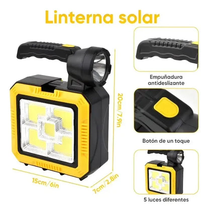 Linterna Solar Recargable 1000 lm con Kit de Herramientas USB