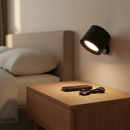 Aplique De Pared Recargable Con Doble Foco Y Control