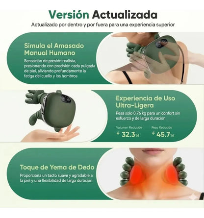 Masajeador Cuello Hombros Calor Terapéutico Portátil