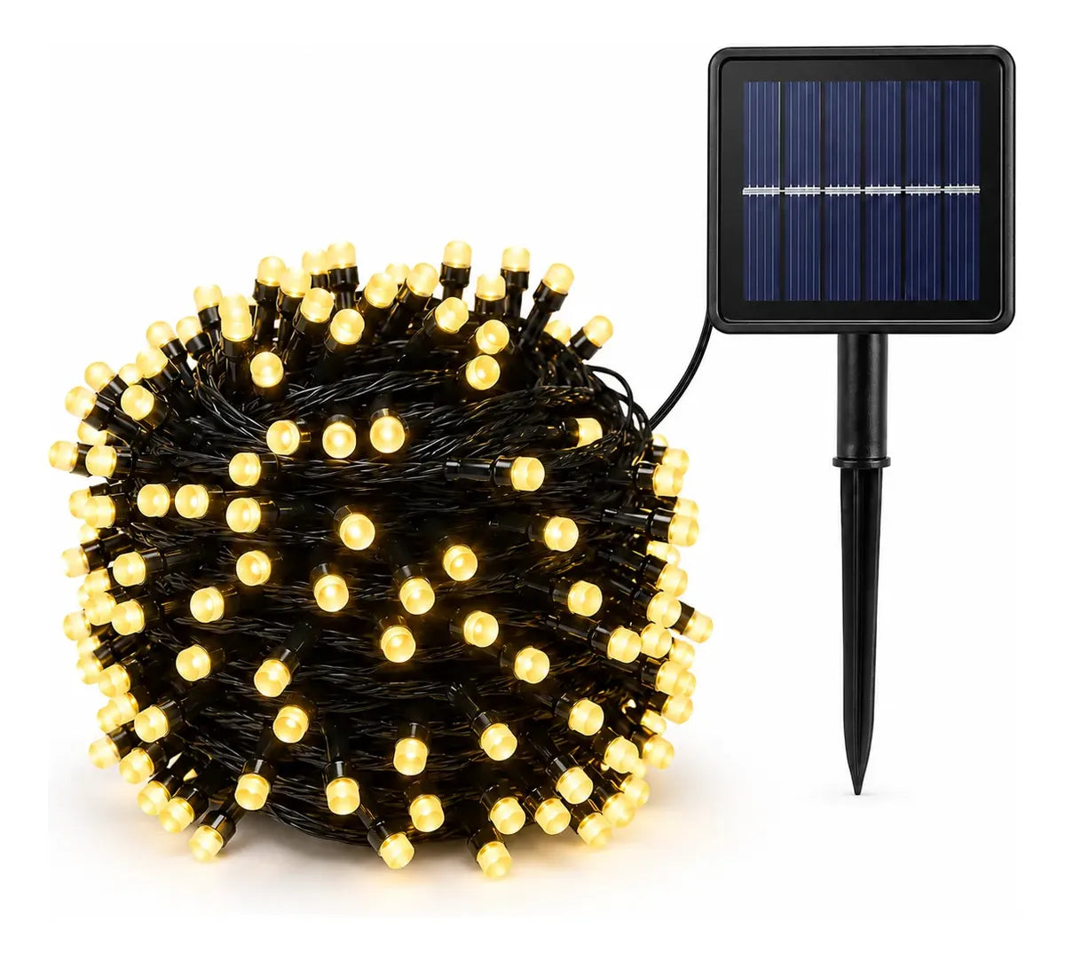 Guirnalda Solar LED 30 m con 200 Luces Cálidas Exterior