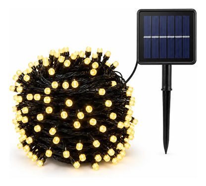 Guirnalda Solar LED 30 m con 200 Luces Cálidas Exterior