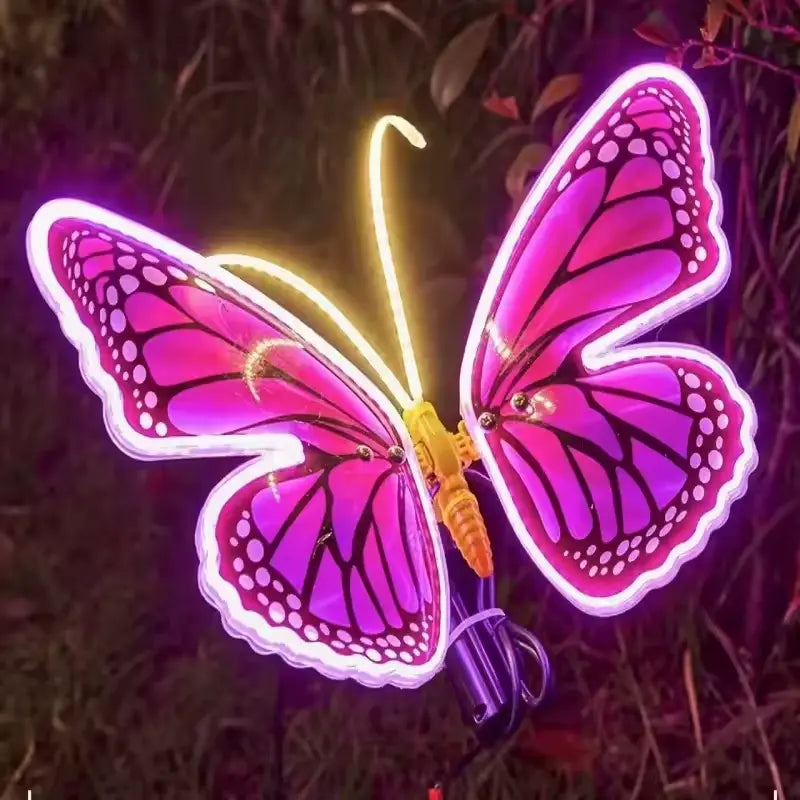 Luces LED dinámicas de mariposa para exteriores, simulación de Navidad