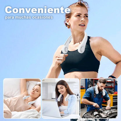 Ventilador de cuello blanco para trabajo, descanso y actividades al aire libre