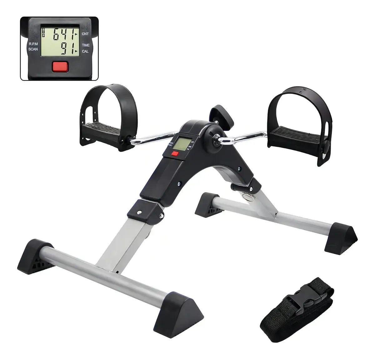 Pedalera de Ejercicio Plegable con Monitor LCD para Casa y Oficina