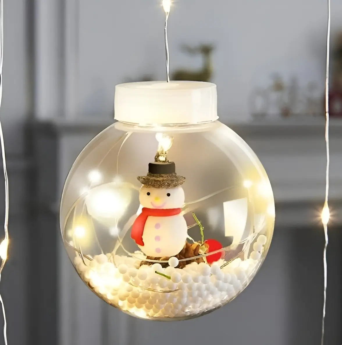 Cortina de Luces LED Cálidas 3 m con 160 Luces para Navidad y Decoración