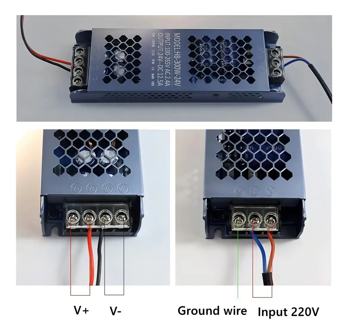 Fuente de Poder 24V 500W 20,8A para Tiras LED y CCTV