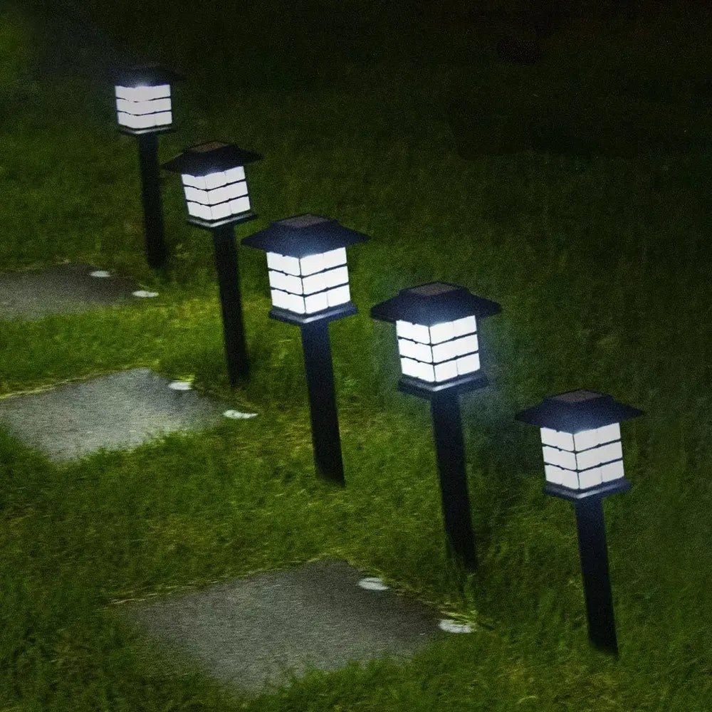 Pack 6 Lámparas Solares Farol Led Estaca Para Jardín Patio