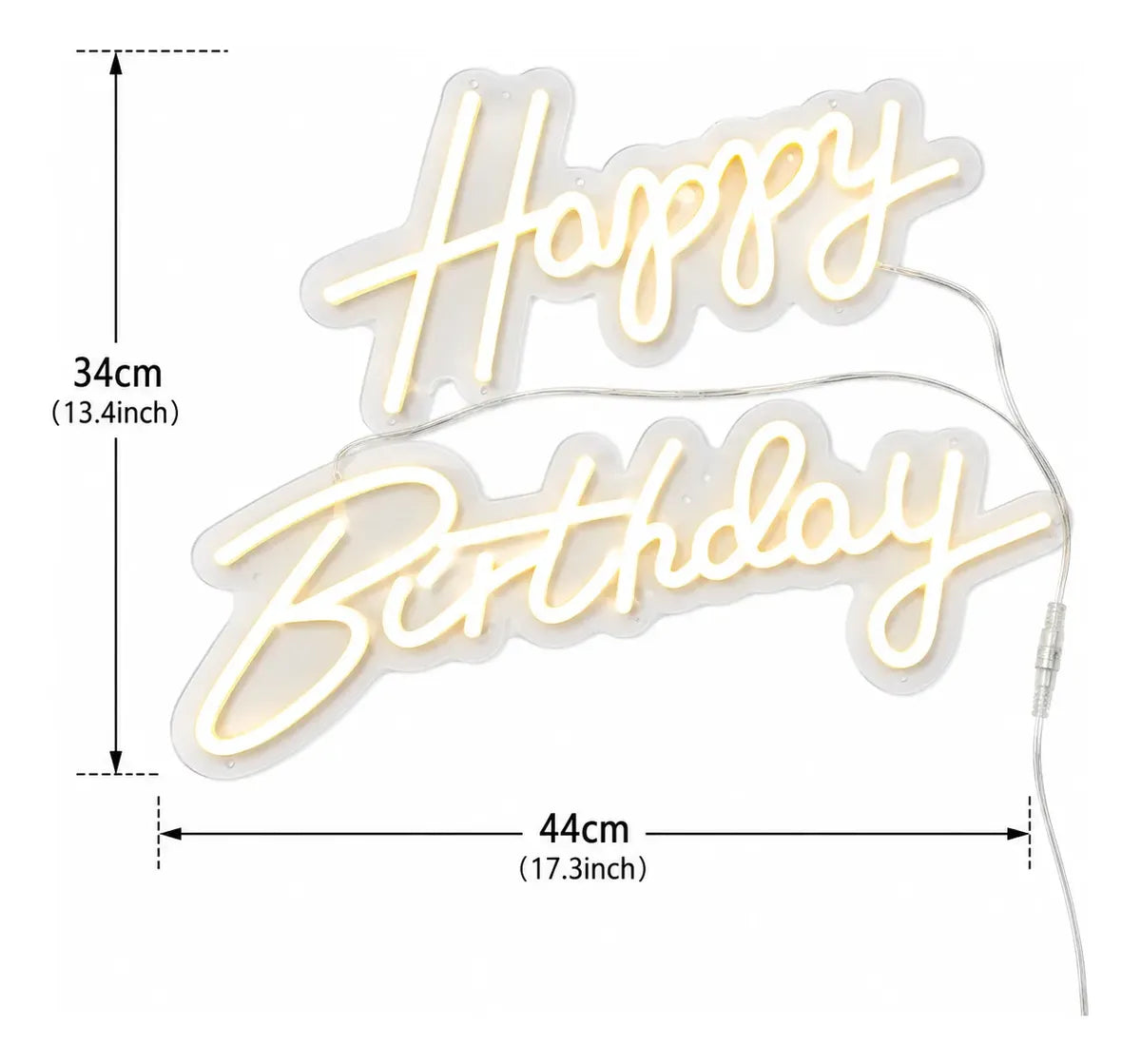 Letrero Neón LED Happy Birthday Luz para Fiesta 220V