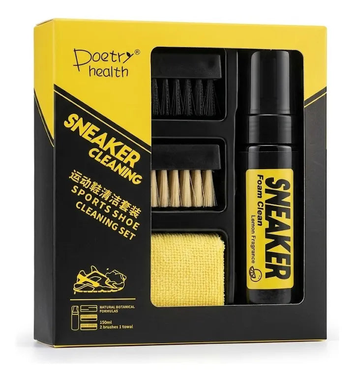 Kit Limpieza Zapatillas 4 En 1 Espuma Cepillos Brillo